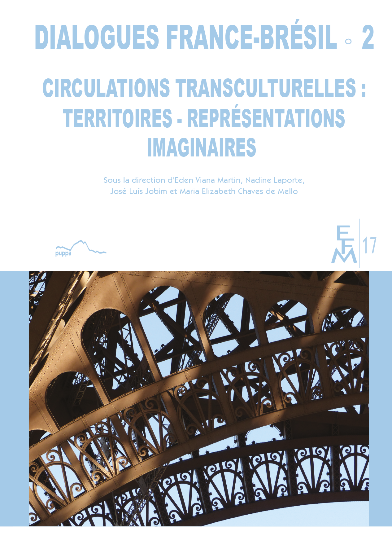 La photographie sur la couverture représente la Tour Eiffel prise depuis le sol. C'est une photographie d'Hector Martin.