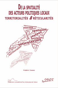 Sur la couverture un nuage de mots clefs, en forme de flèche, autour de la thématique de la spacialité